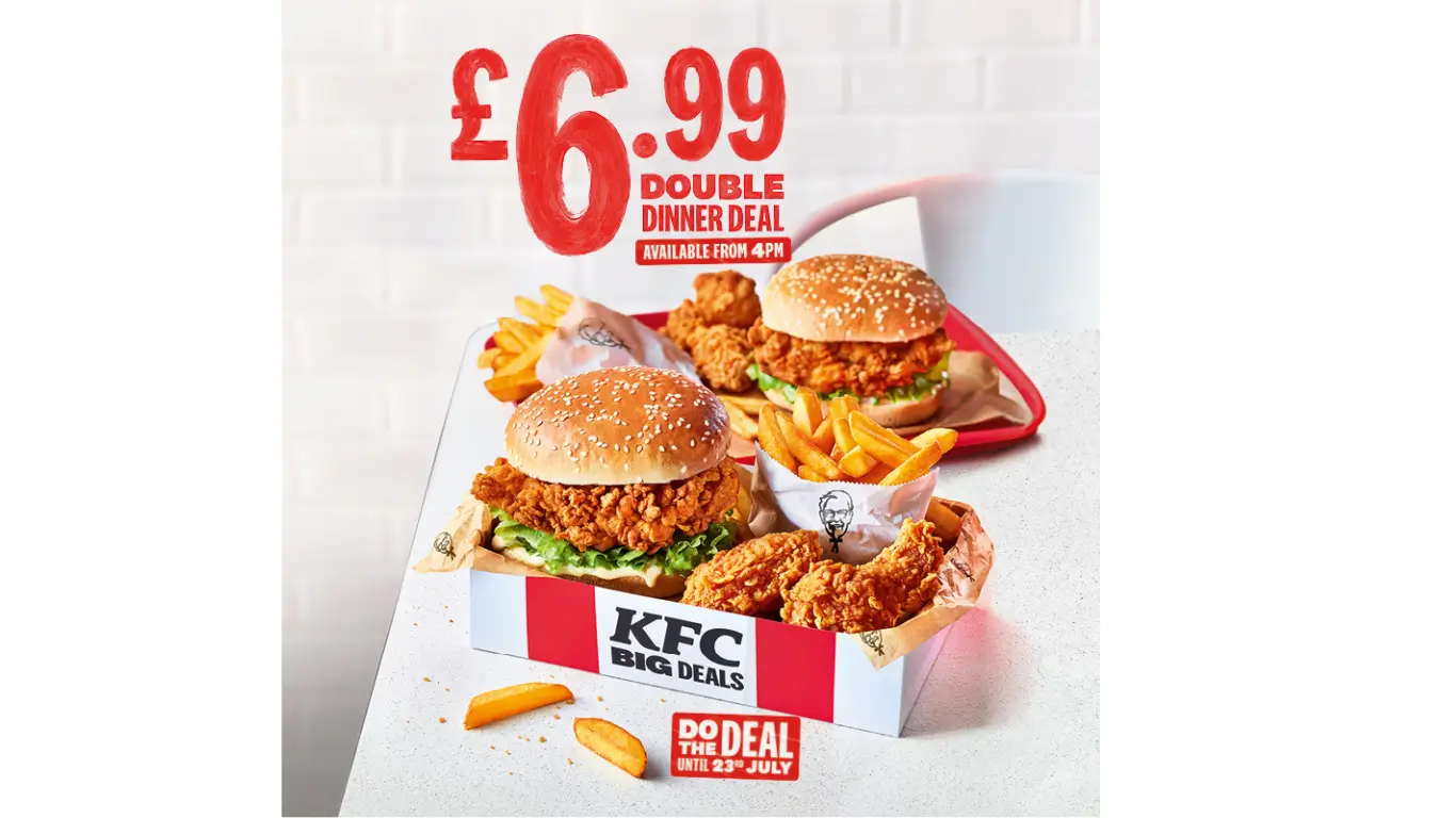 special summer offer Enjoy with KFC’s Double Dinner Deal