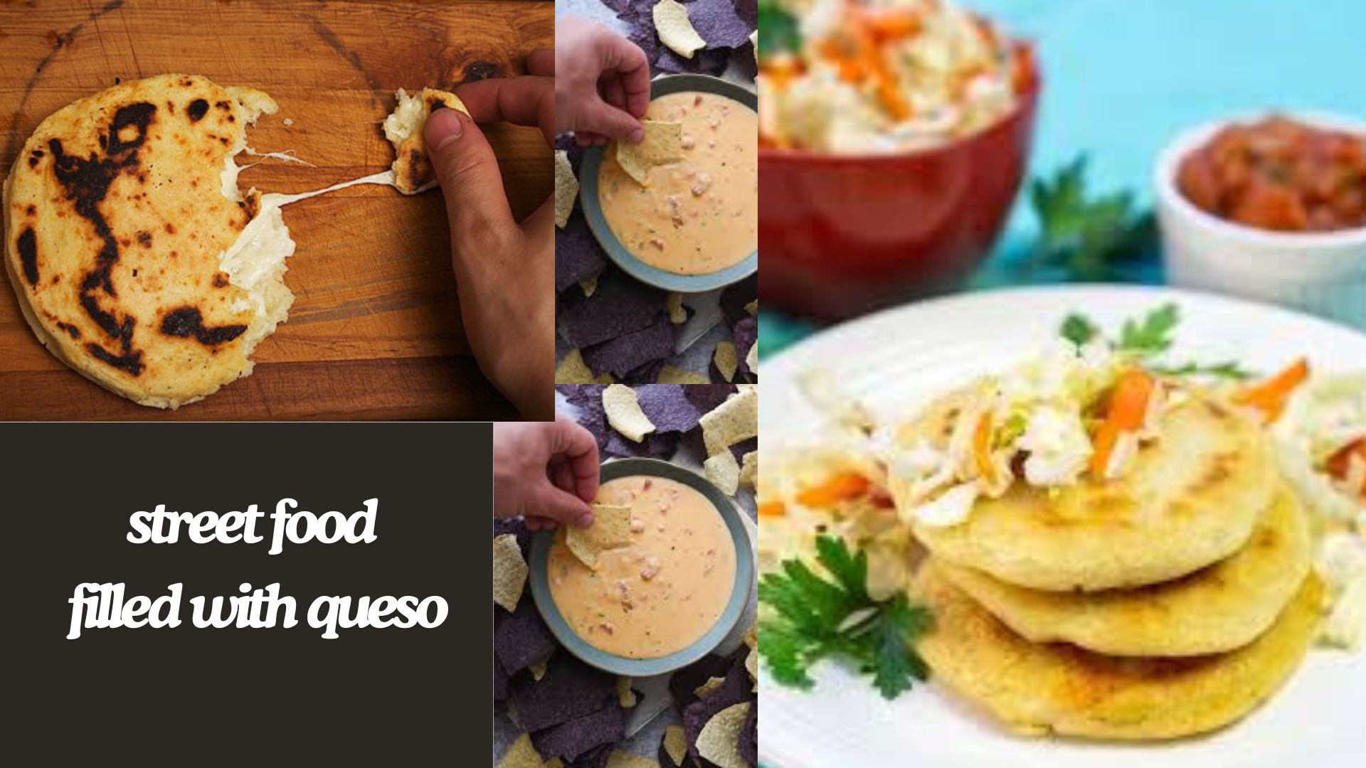 Popular street food filled with queso