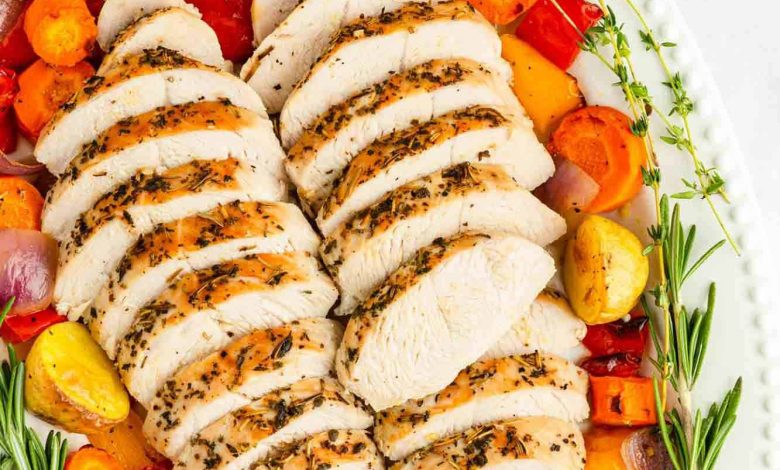 Baked Turkey Steaks with Mediterran Vegetables