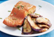 Salmon With Grilled Eggplant