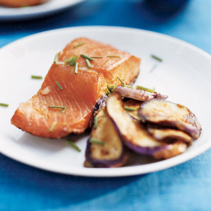 Salmon With Grilled Eggplant