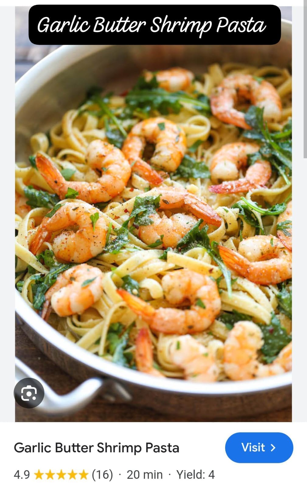 Garlic Butter Shrimp Pasta